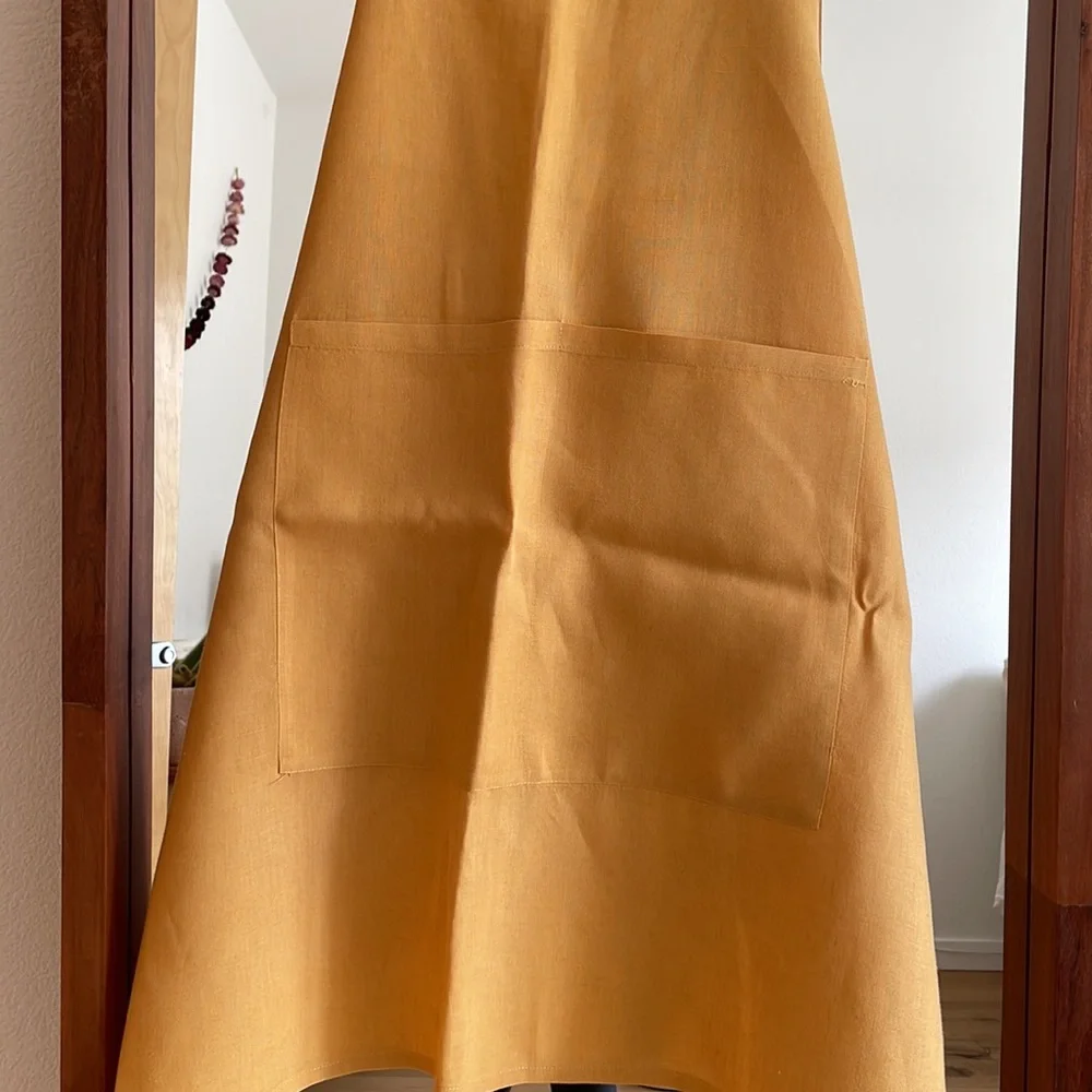 Linen Apron - Mustard - Picture 3 of 10